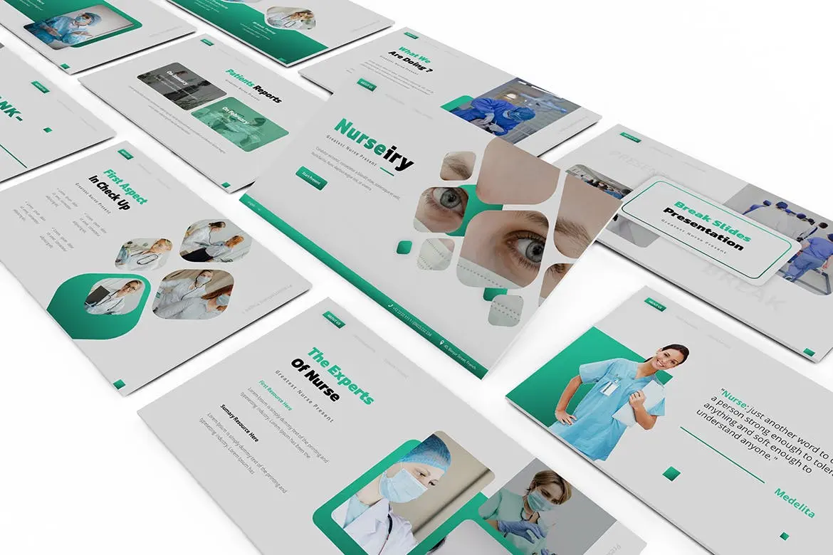 57 医疗医院主题幻灯片演示PPT模板 Nurseiry Powerpoint Presentation Template