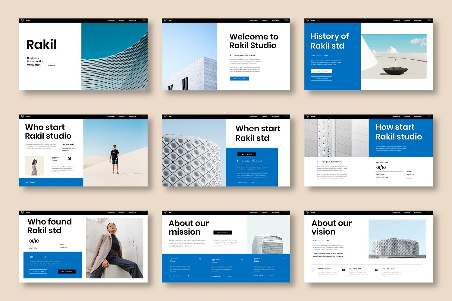 58 市场定位调研分析报表PPT创意模板 Rakil – Business PowerPoint Template