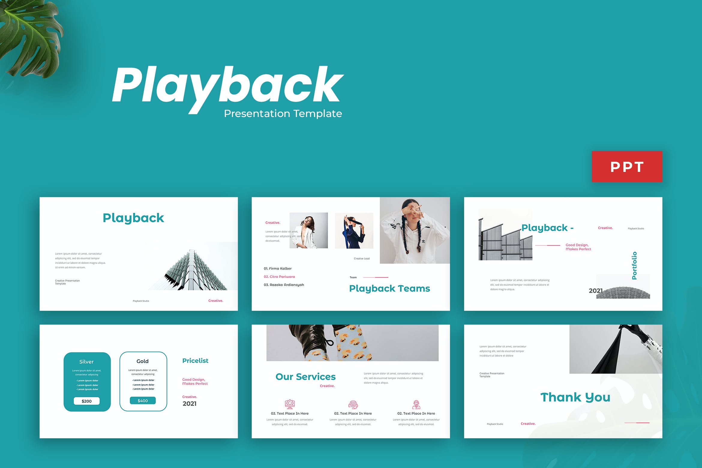 66 创意简约排版风格幻灯片演示PPT模板 Playback – Creative Presentation Template