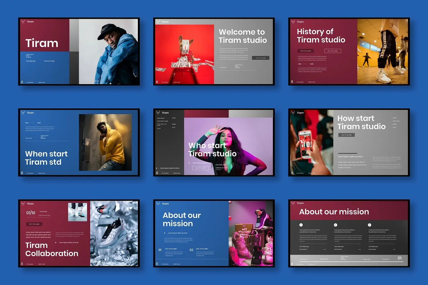 67 时尚服装展示PPT幻灯片模板素材 Tiram – Business PowerPoint Template