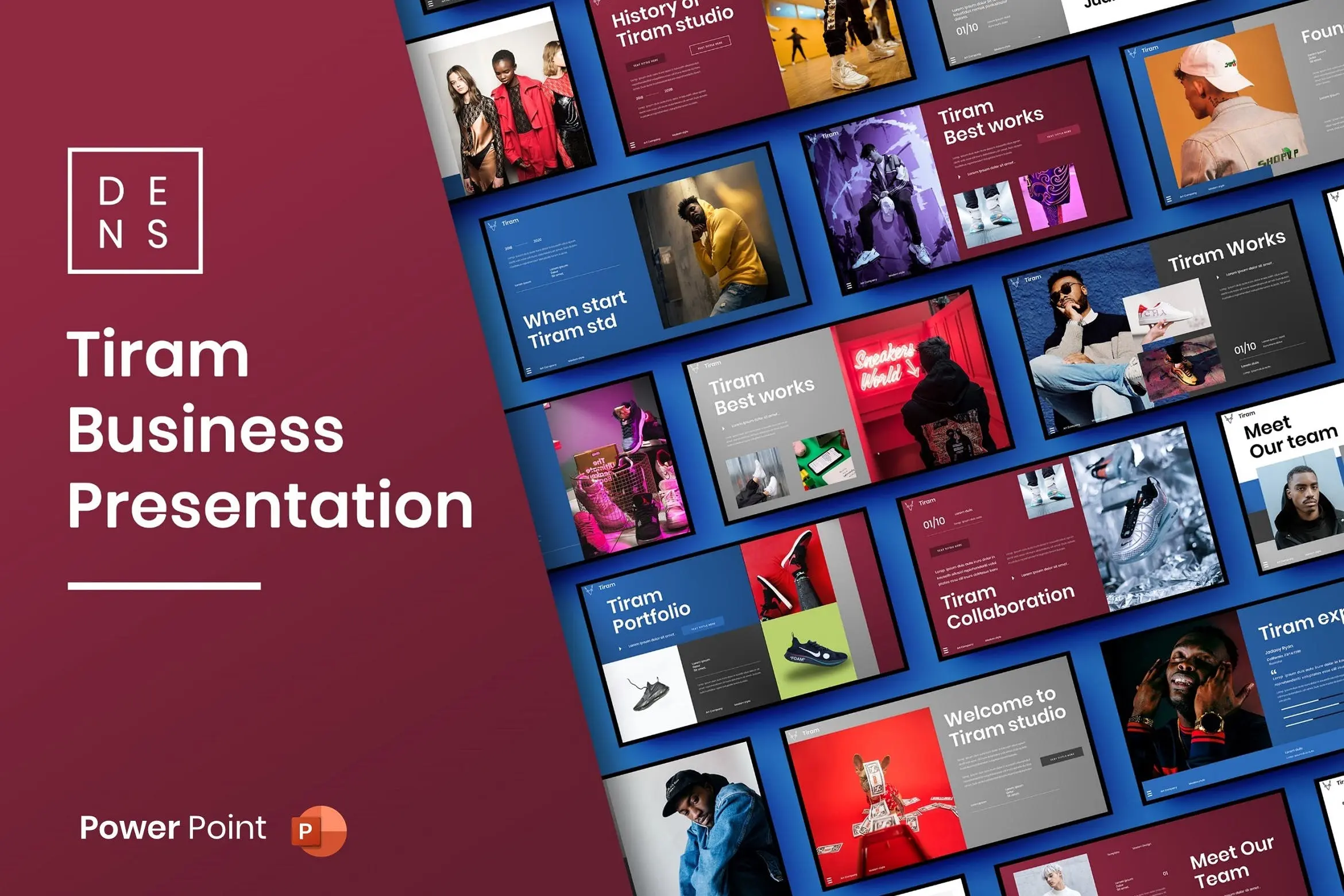 67 时尚服装展示PPT幻灯片模板素材 Tiram – Business PowerPoint Template