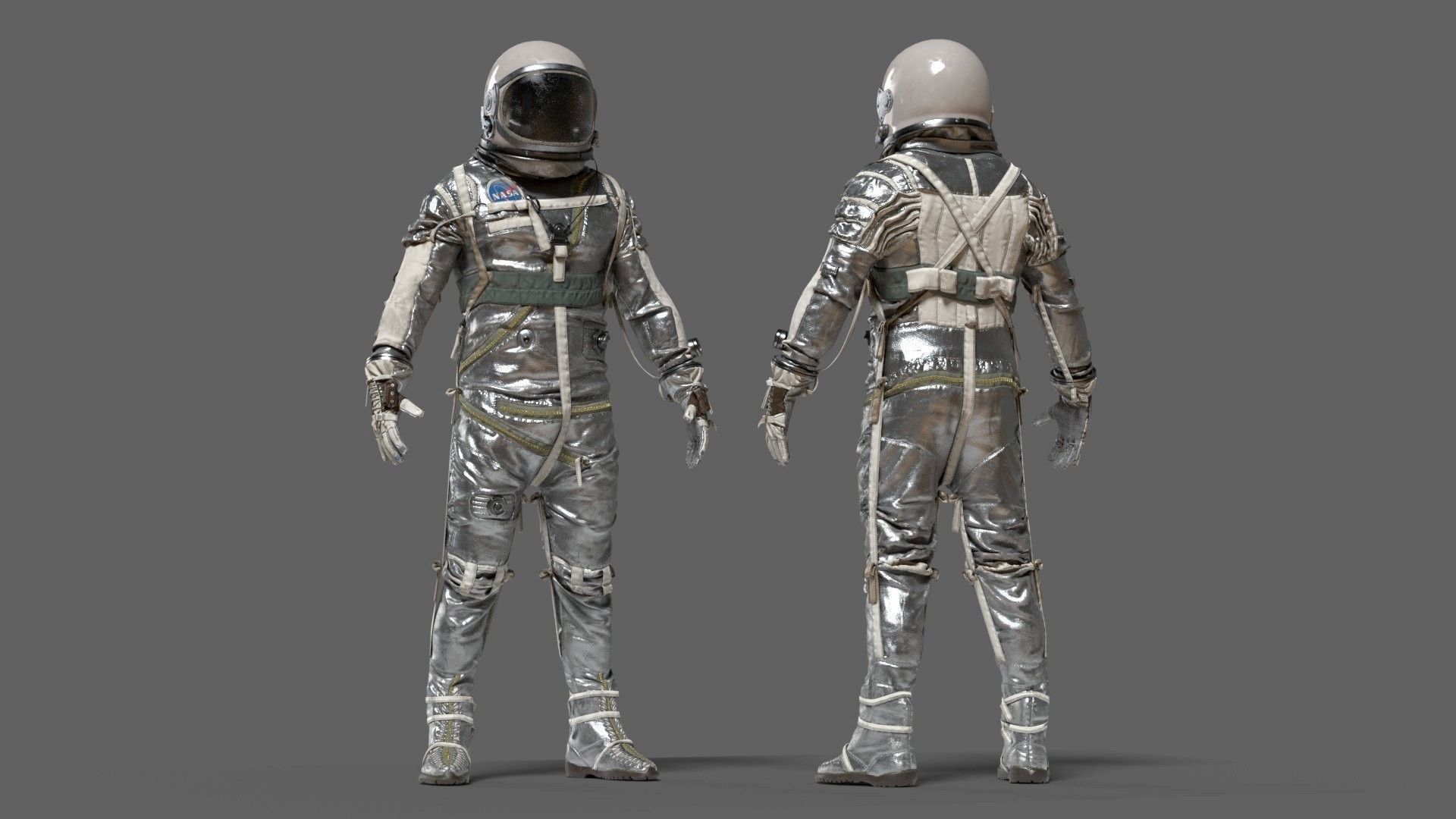 90 太空服宇航员C4D模型