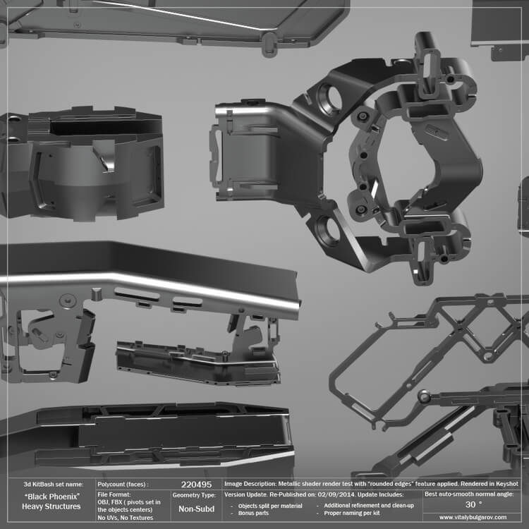 92 国外3D KitBash库全套模型工业零部件模型零件C4D模型