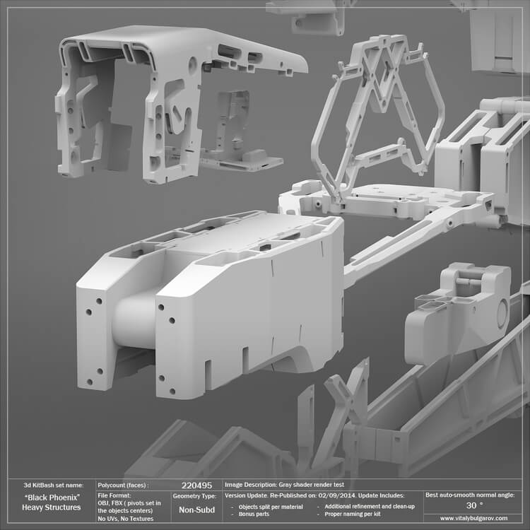 92 国外3D KitBash库全套模型工业零部件模型零件C4D模型