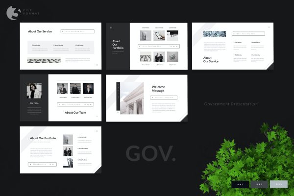 64 政府机构企业工作汇报PPT演示幻灯片模板 Gov – Government Presentation Template