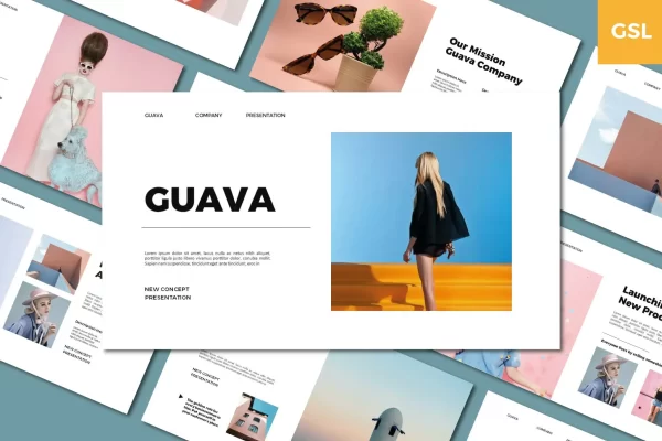 72 高端杂志风PPT幻灯片设计模板 Guava Powerpoint Template