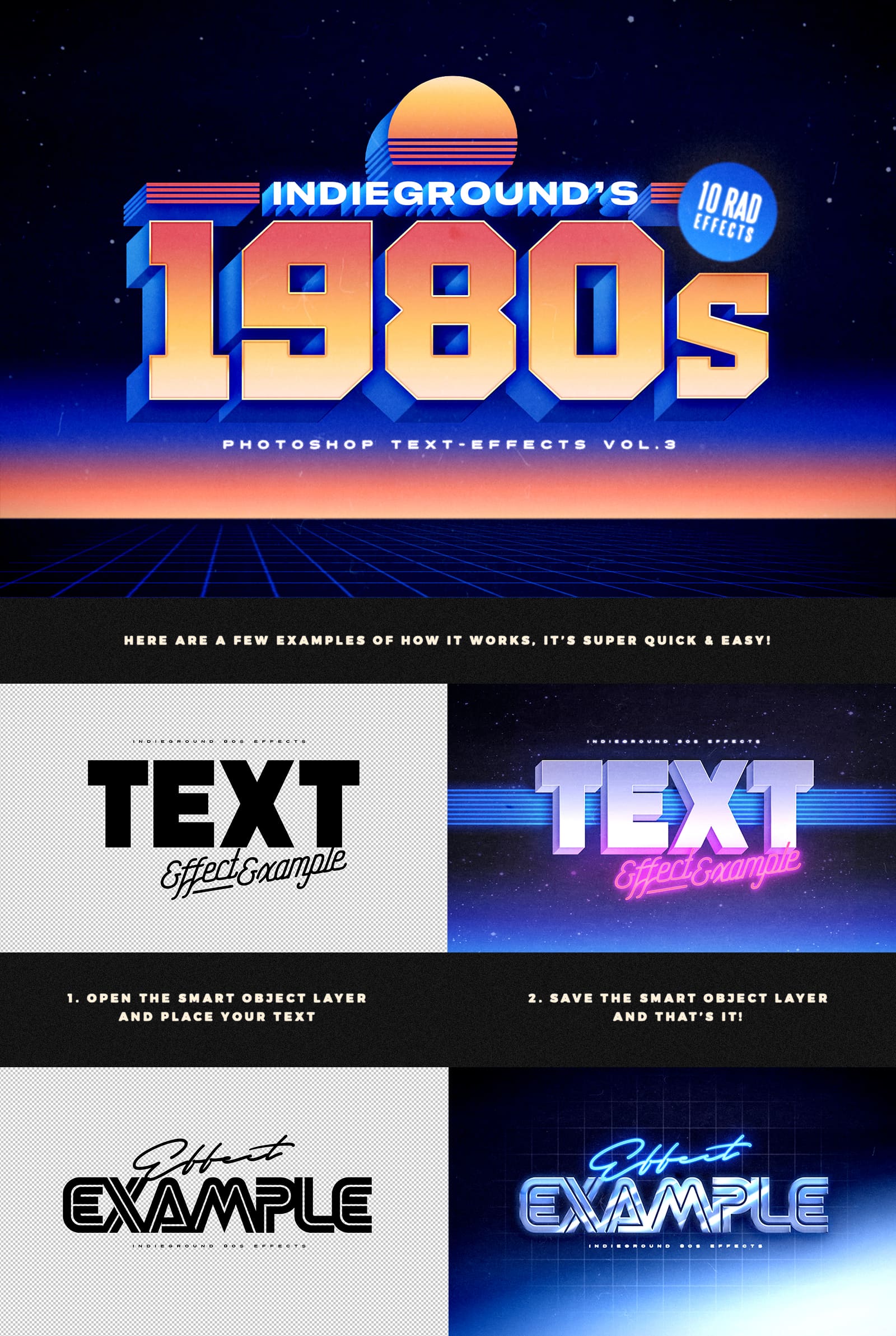1292 10款80年代复古街机拳皇文字效果PS样式80s Text Effects Vol