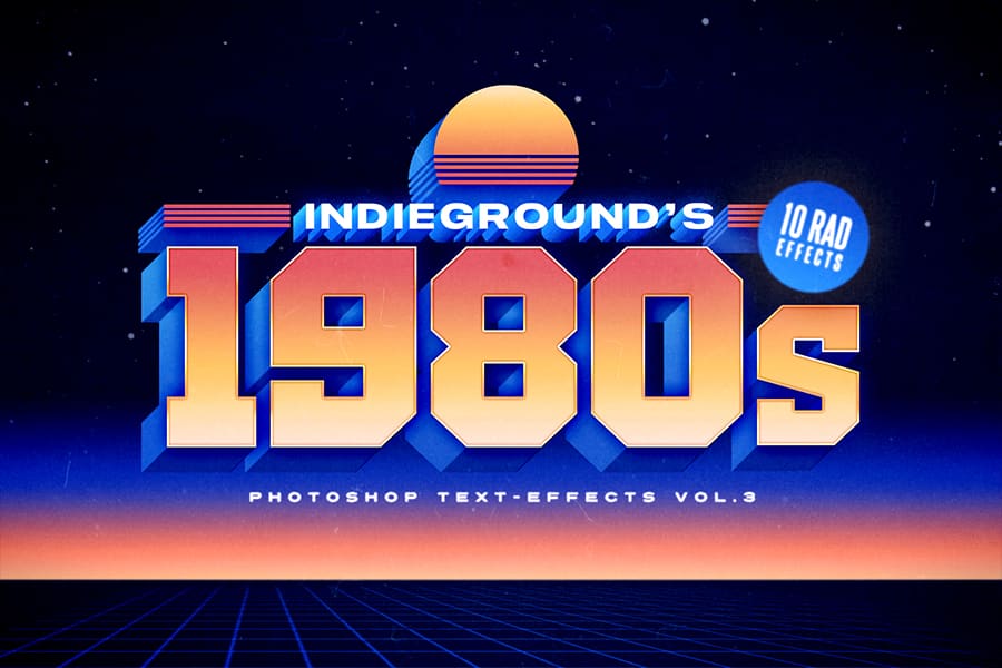 1292 10款80年代复古街机拳皇文字效果PS样式80s Text Effects Vol