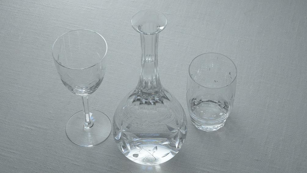 1319 玻璃杯玻璃瓶红酒杯透明杯3D模型素材 Gumroad – Glassware 3D