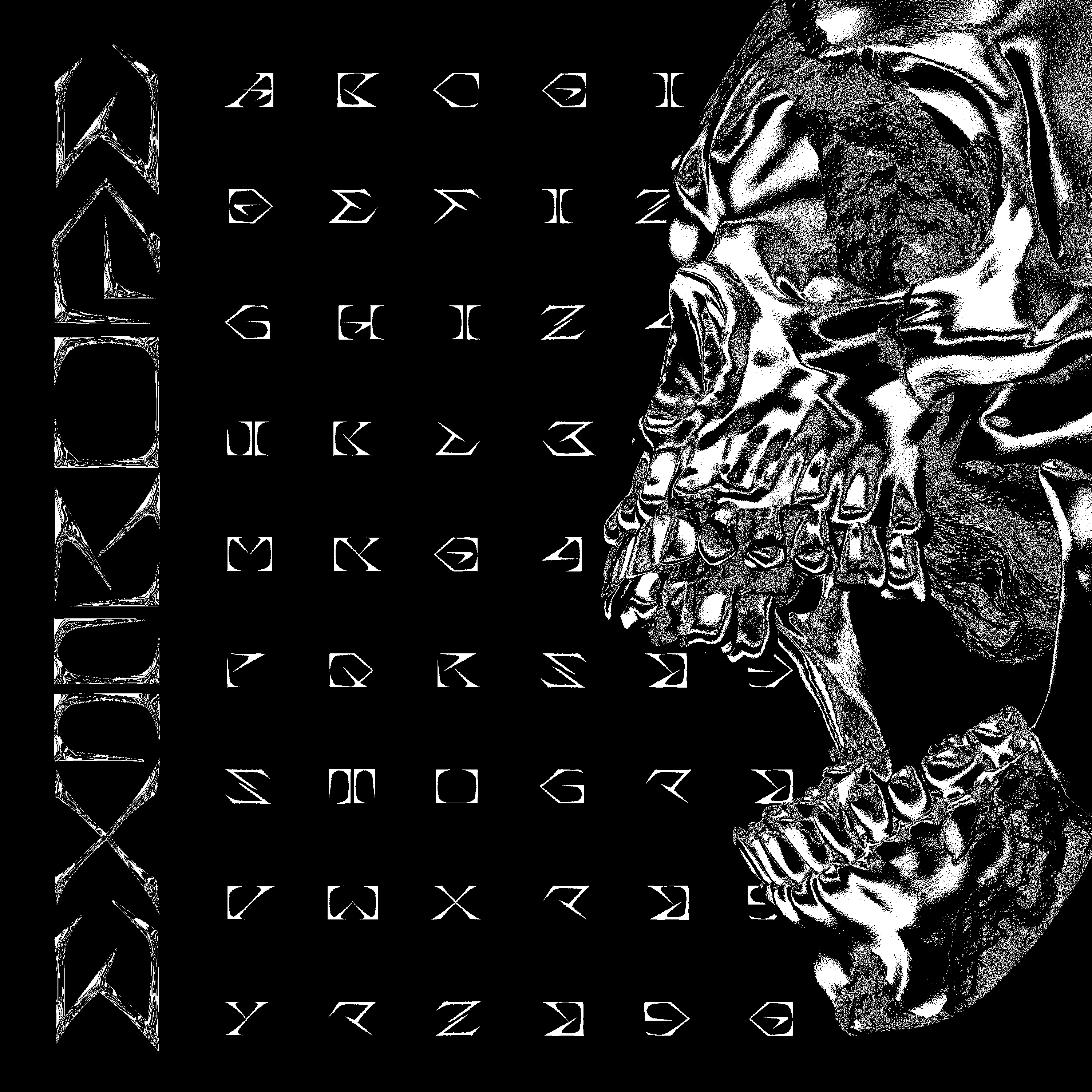 1325 抽象哥特恐怖英文装饰艺术字体 EXTRUDE typeface