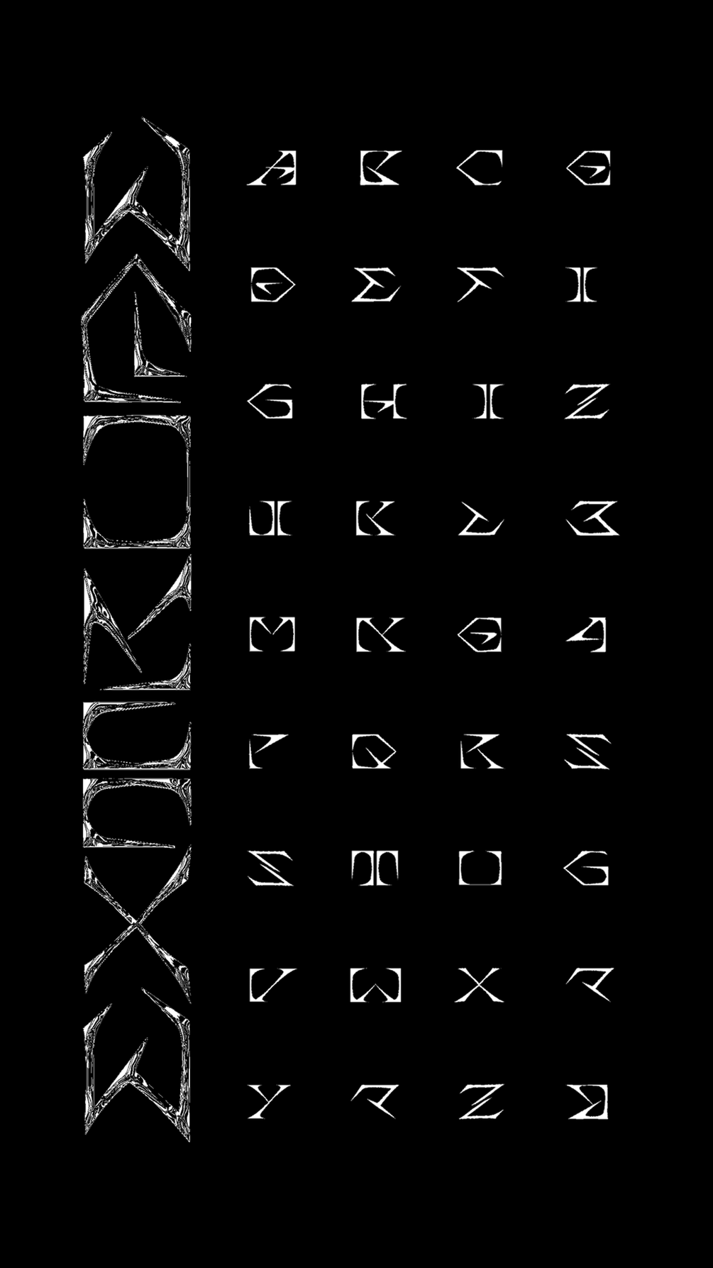 1325 抽象哥特恐怖英文装饰艺术字体 EXTRUDE typeface