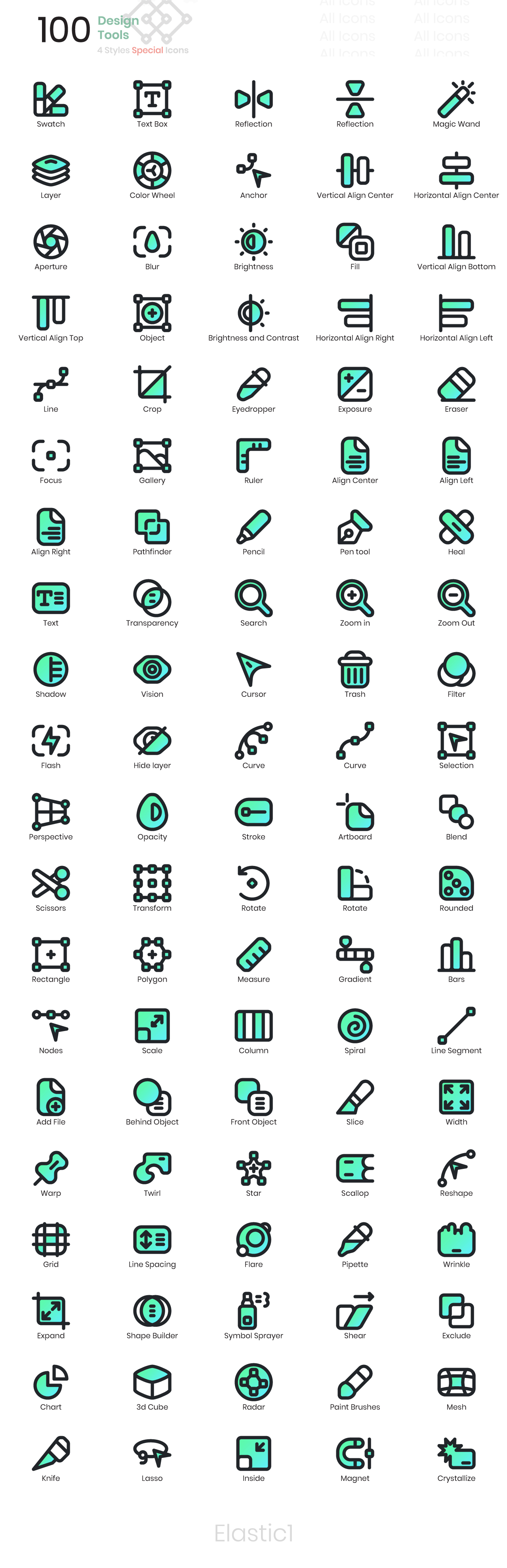 1326 粗线条矢量手绘UI图标 Designtools — Icon-Paket