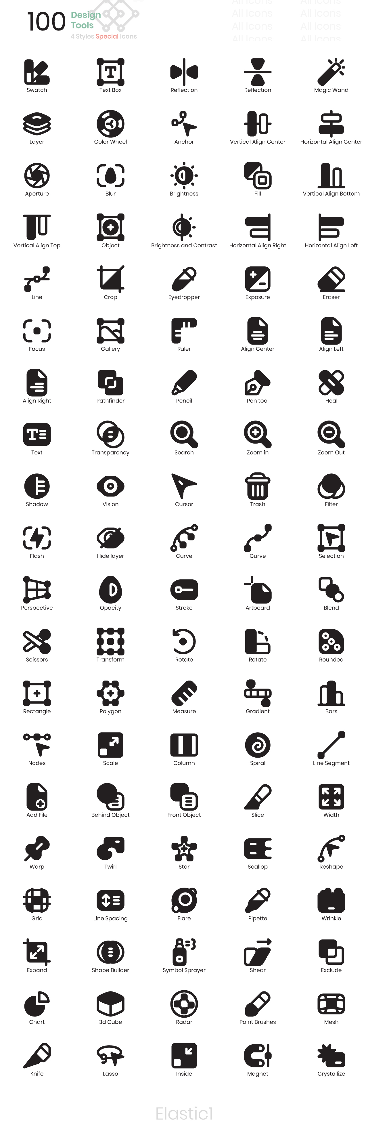 1326 粗线条矢量手绘UI图标 Designtools — Icon-Paket