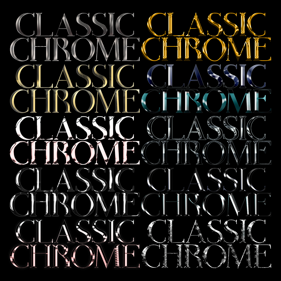 1348 金属文字样式PS素材包 ALBUM ART ARCHIVE – CLASSIC CHROME