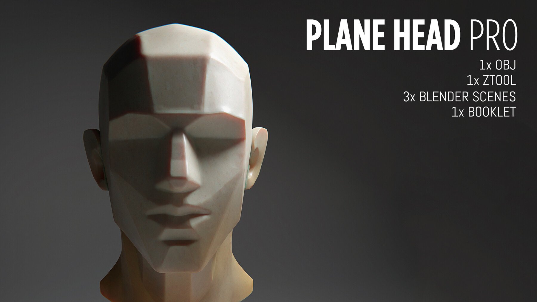 1357 人物渲染打光摄影补光效果测试3D模型 Artstation – Plane Head Pro Bundle Devin korwin
