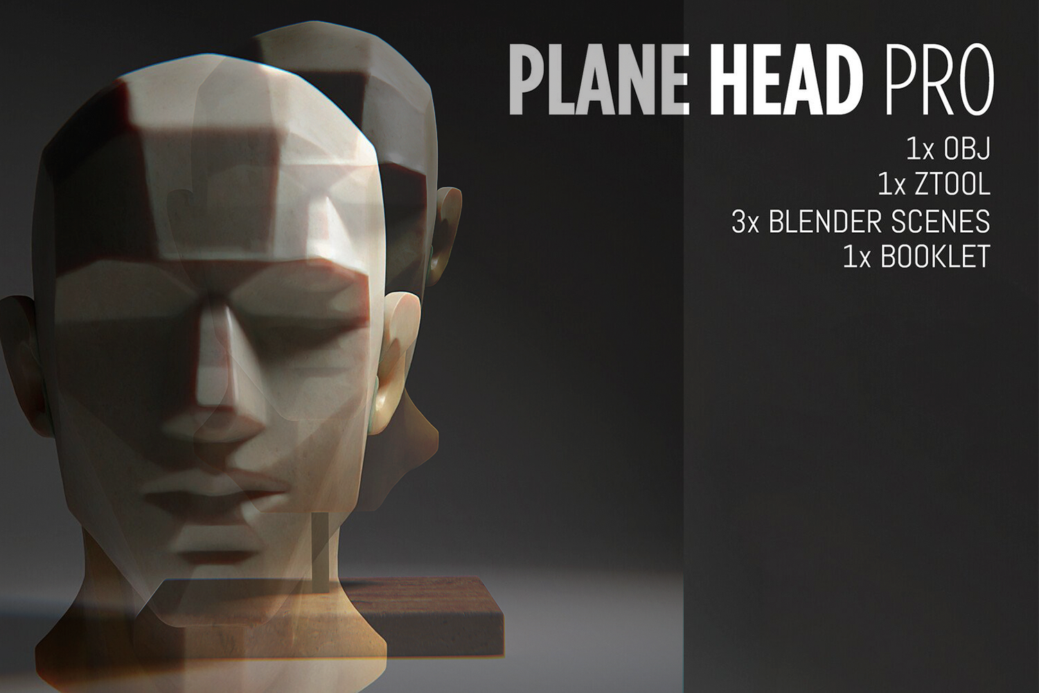 1357 人物渲染打光摄影补光效果测试3D模型 Artstation – Plane Head Pro Bundle Devin korwin