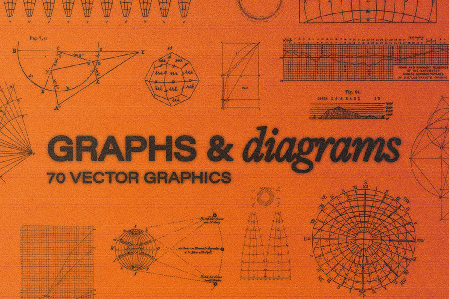 1363 数学物理公式手绘图表矢量素材包 Fox Rockett Studio – Graphs & Diagrams