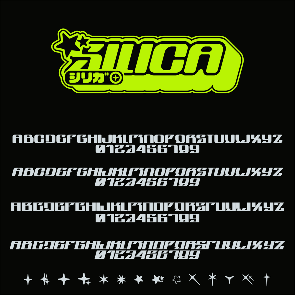 1366 酸性逆反差标题英文字体Silica Typeface by Hvnter