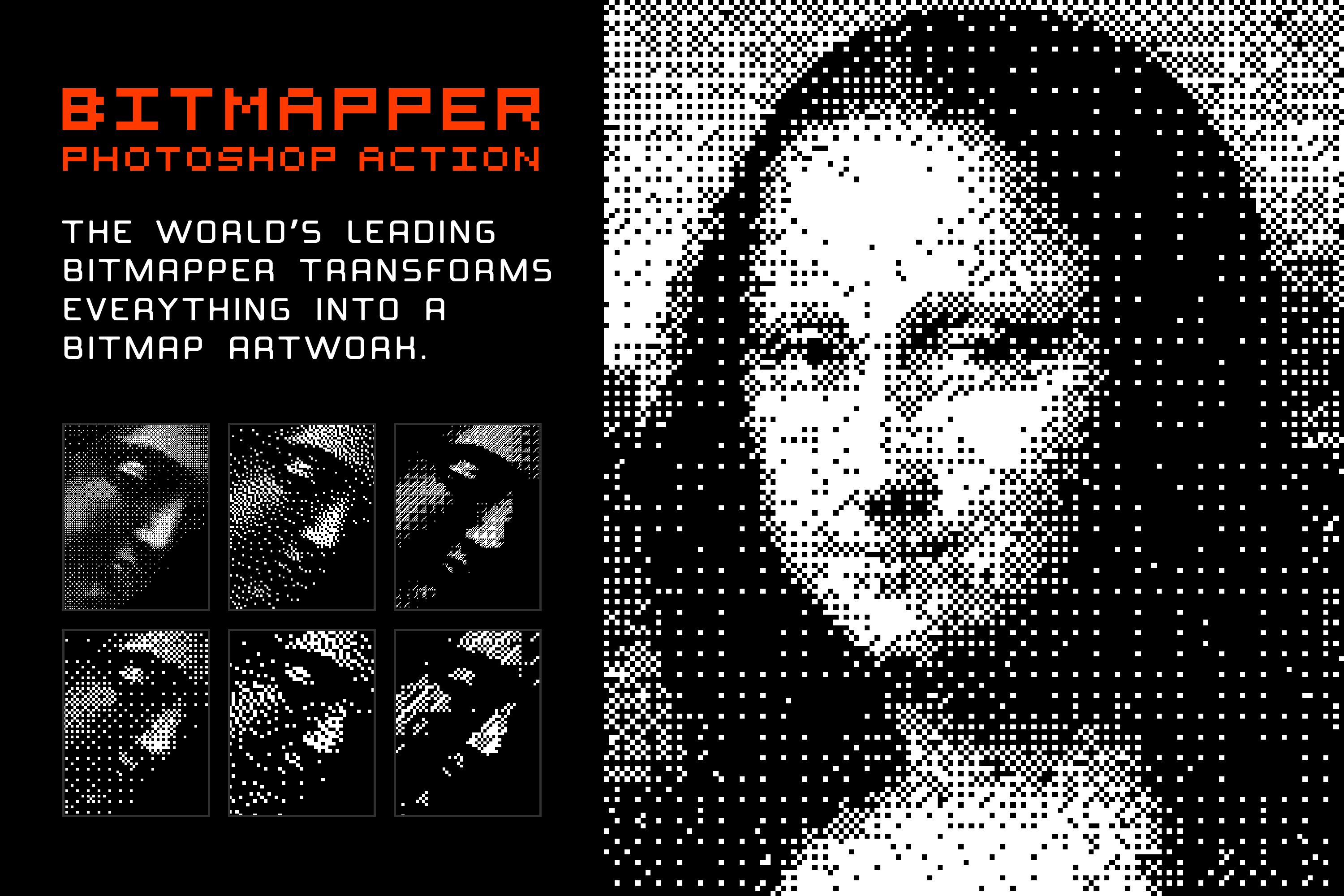 1369 图片波点化半调图像PS动作 Hyperpix – Bitmapper – Convert Image to Bitmap