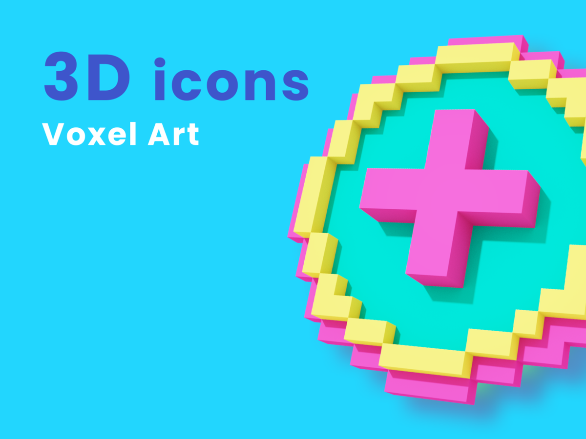 1377 像素风3D图Blend模型标Voxel Art UI Icons