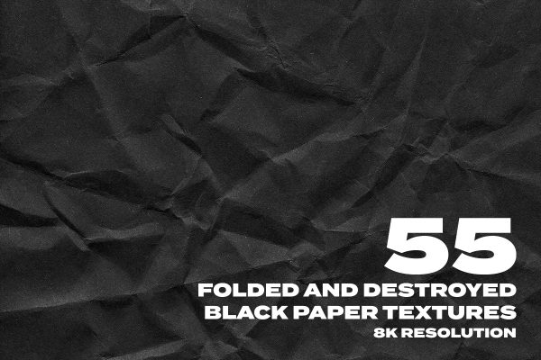 1312 55款褶皱纸张高清背景素材NICKJAYDESIGN – Destroyed Black Papers Textures