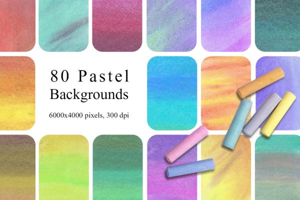 1333 复古彩色粉笔背景素材80 Pastel Backgrounds