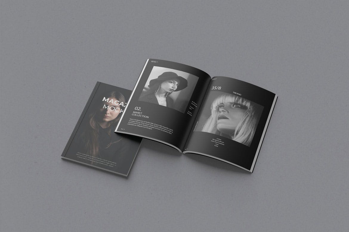 04 A4尺寸杂志楼书书籍装帧设计VI样机展示模型mockups