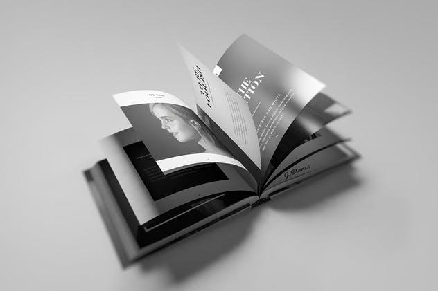 18 方形精装封面宣传册产品画册PS样机模板 Square Book Mockup