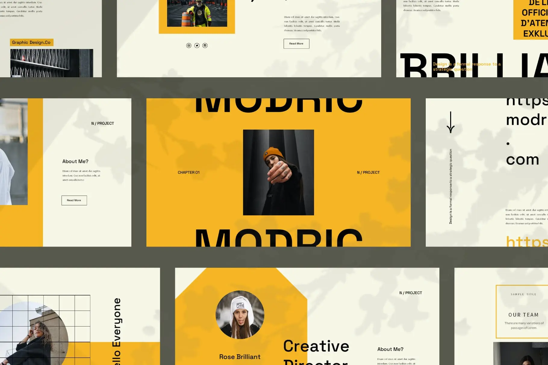 39 现代时尚幻灯片PPT模板合集 MODRIC Bundle Presentation Templat