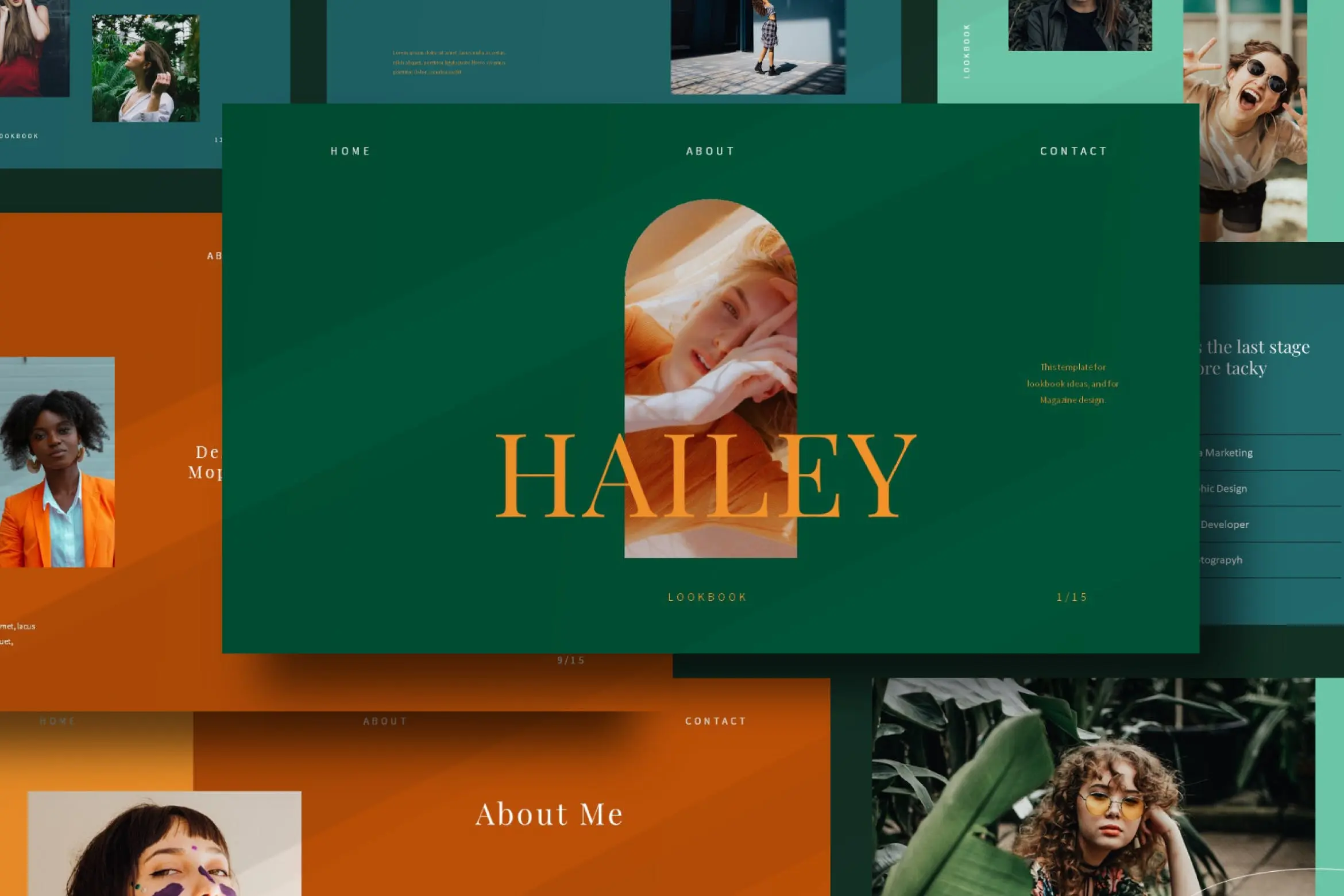 42 纯色品牌推广幻灯片PPT模板合集 Hailey Bundle Presentation Template