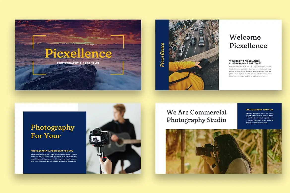45 摄影与作品集PPT模板 Picxellence – Photography & Portfolio Powerpoint