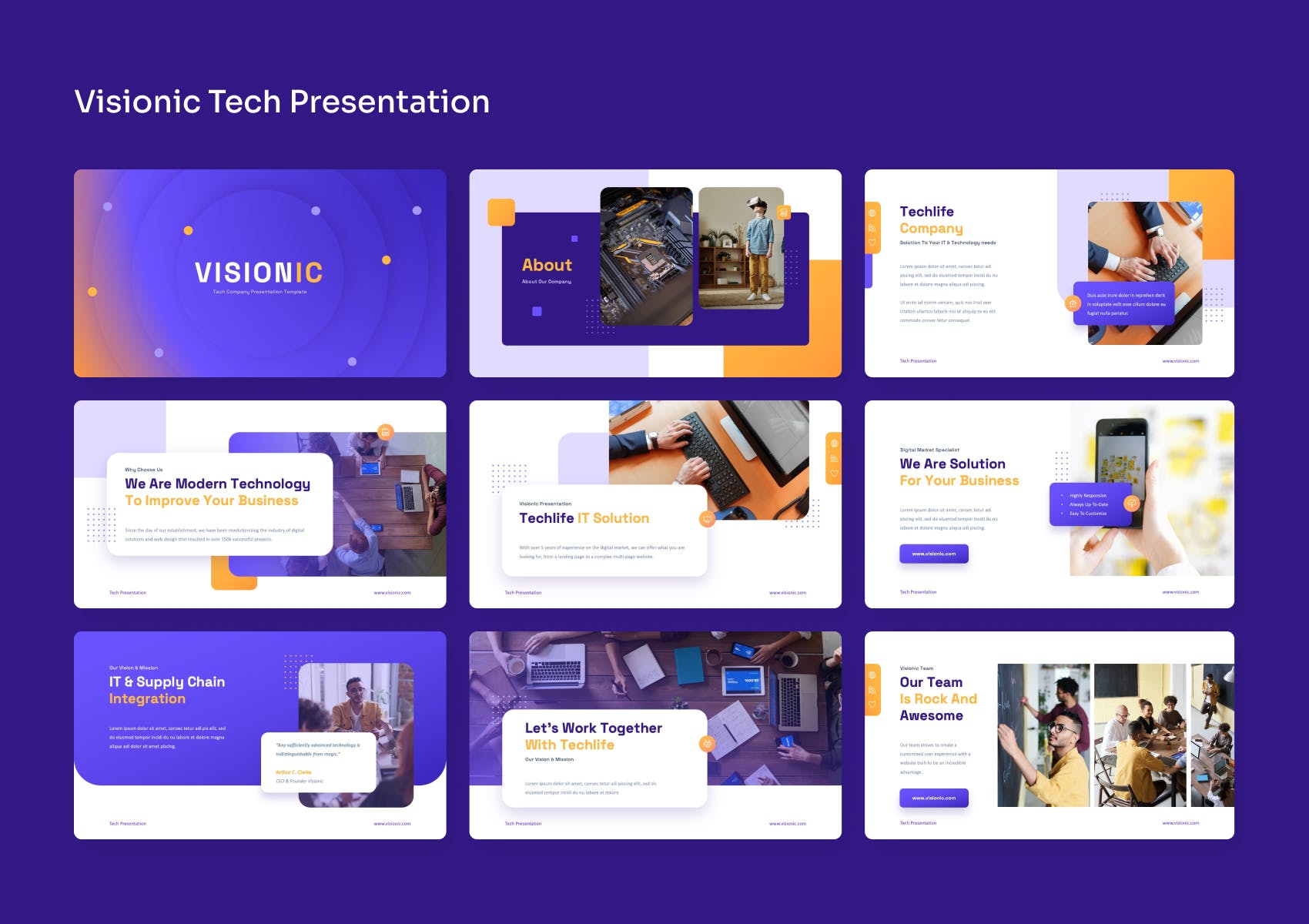 46 高新科技PPT幻灯片设计模板 Visionic – Tech PowerPoint Presentation