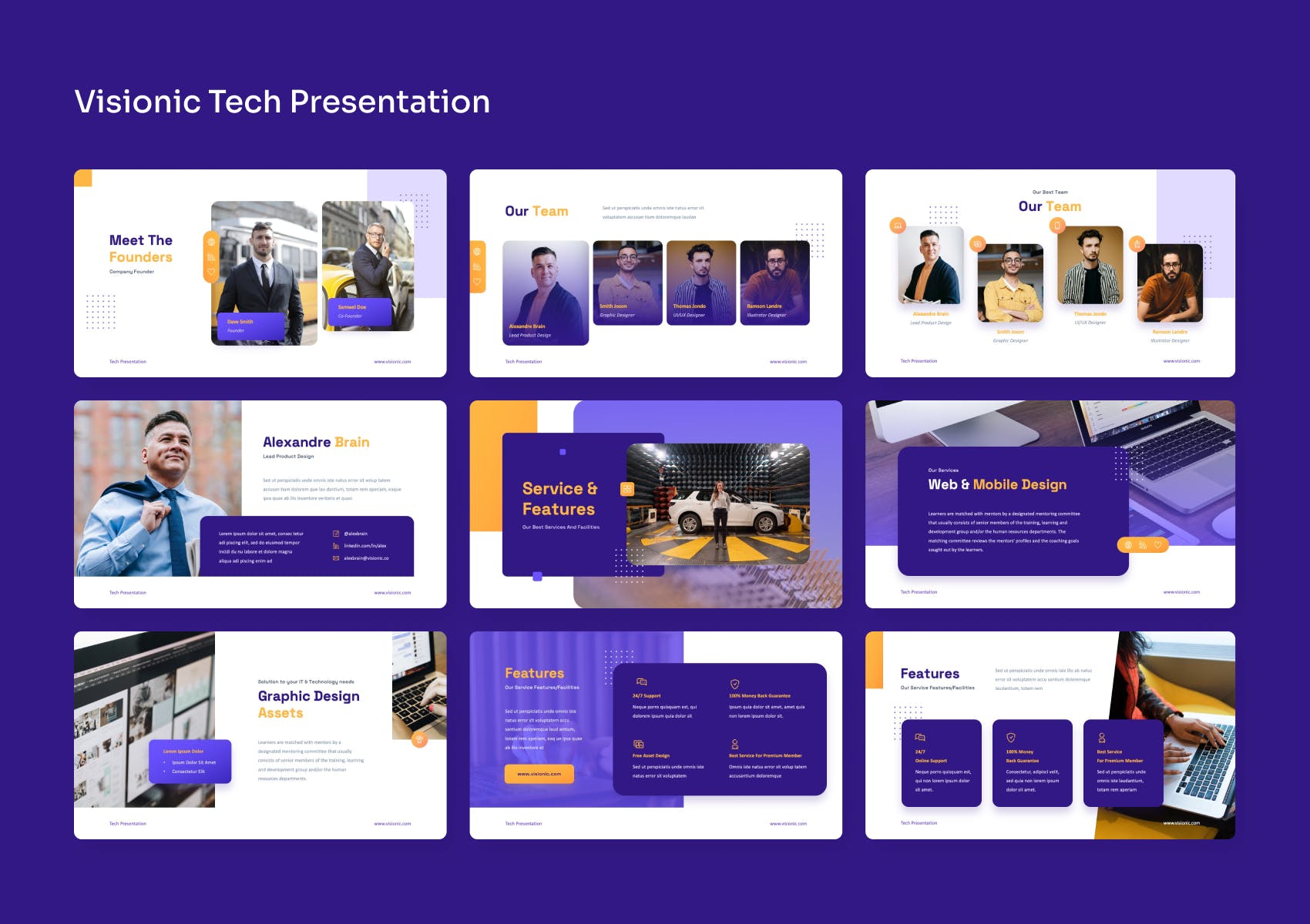46 高新科技PPT幻灯片设计模板 Visionic – Tech PowerPoint Presentation