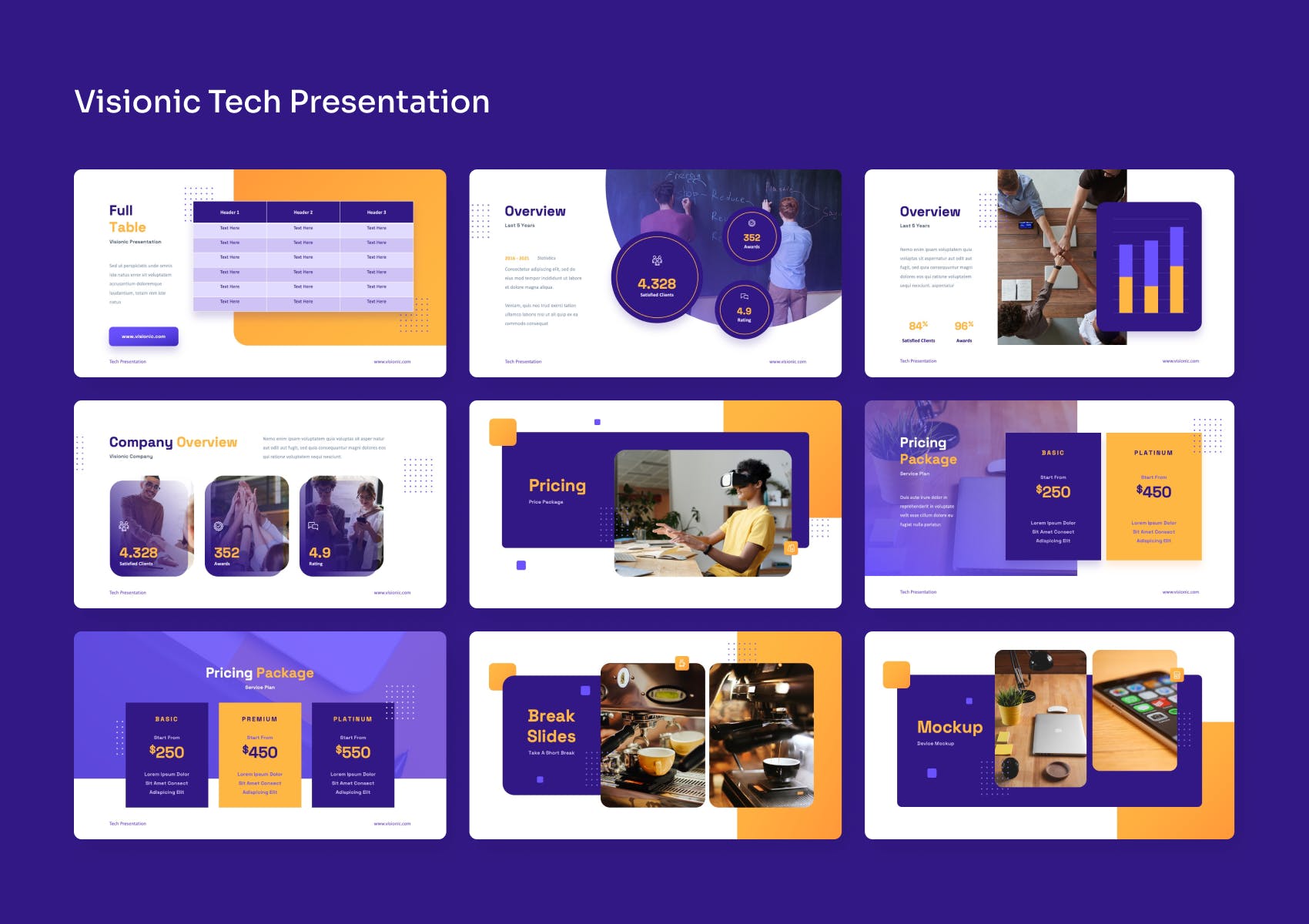 46 高新科技PPT幻灯片设计模板 Visionic – Tech PowerPoint Presentation