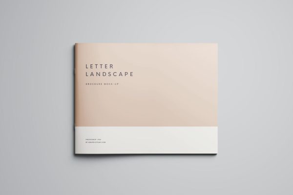 19 信纸尺寸规格横向小画册PS样机模板 Letter Landscape Brochure Mockup