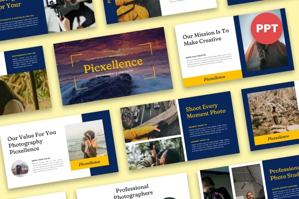 45 摄影与作品集PPT模板 Picxellence – Photography & Portfolio Powerpoint