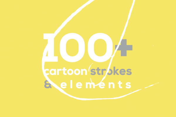 023 100 多个快速运动卡通笔画线条视频动效AE模板100+ Fast Cartoon Strokes – BIG PACK