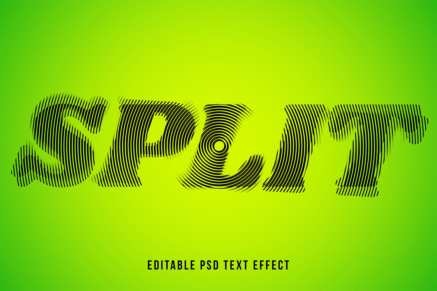 1427 抽象波纹水波文字PS样式 Text Effect Split Mockup