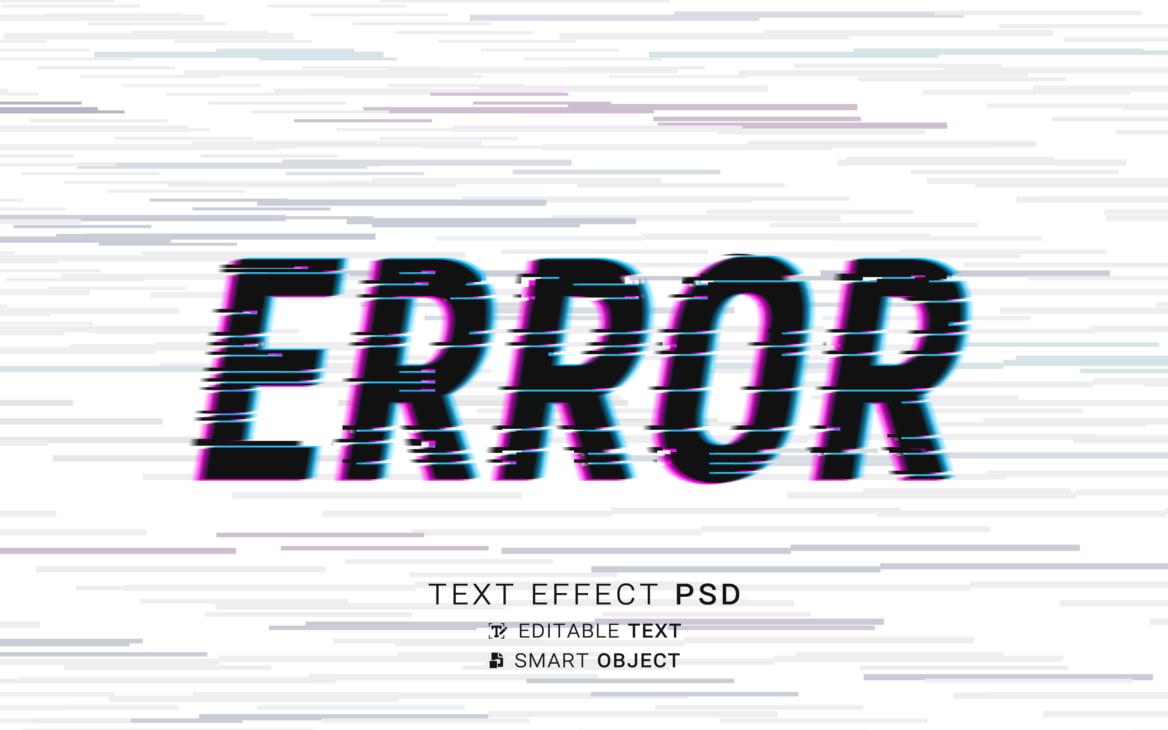 1423 8款可商用故障风文字PS样式毛刺效果文本Futuristic Glitch Text Effects