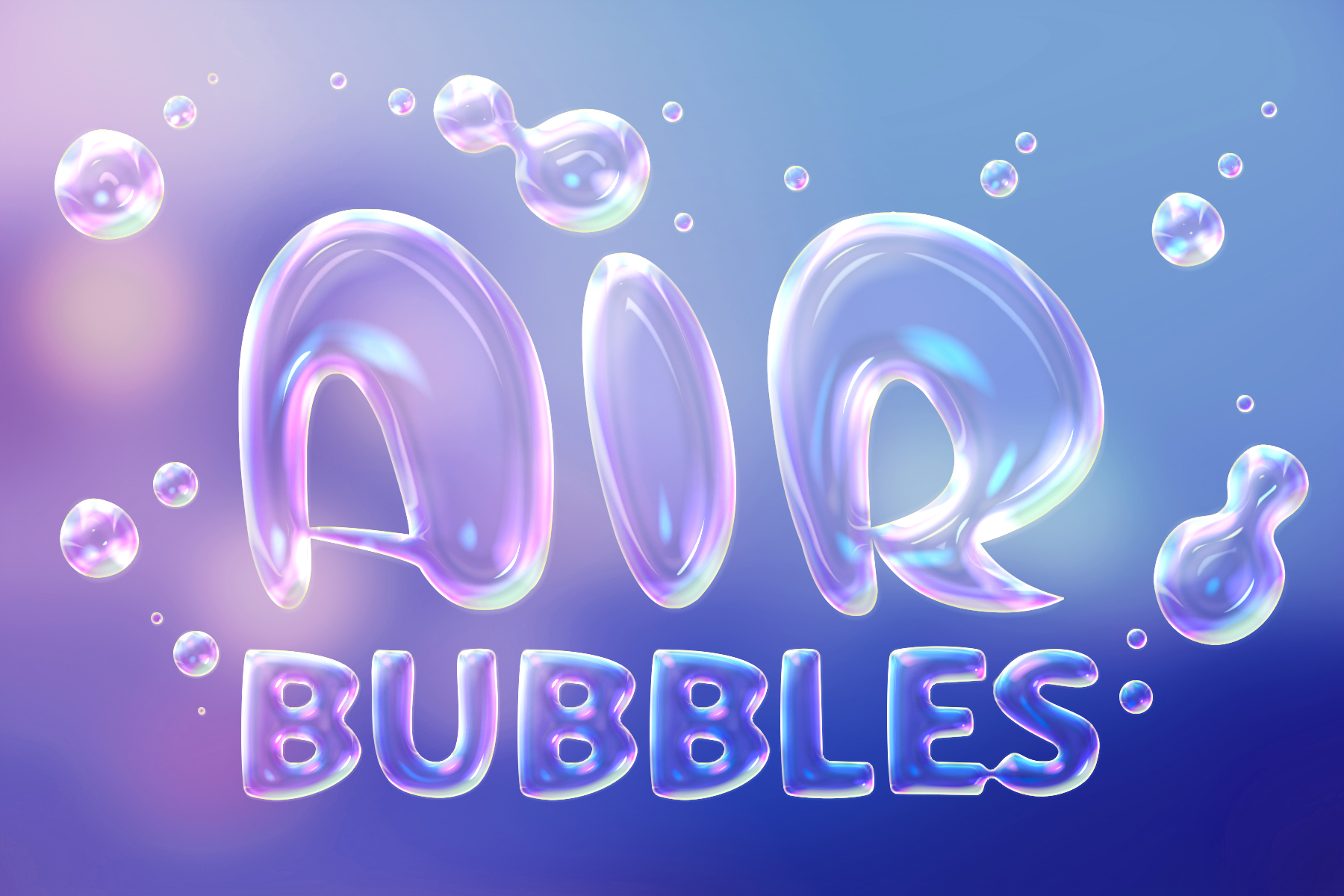 1439 气泡文字肥皂泡PS文本生成动作 Soap Bubbles Photoshop Action