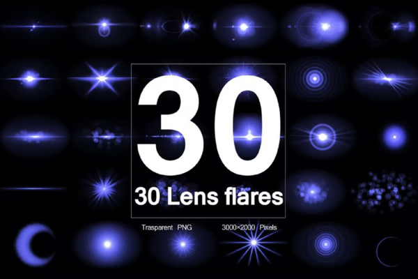 1418 30款镜头光晕光效图片氛围叠加素材 Lens Flares