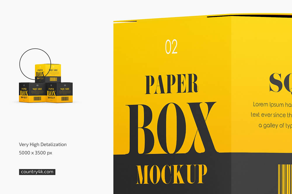 21 方形纸盒包装设计样机套装 (psd)Paper Box Mockup Set