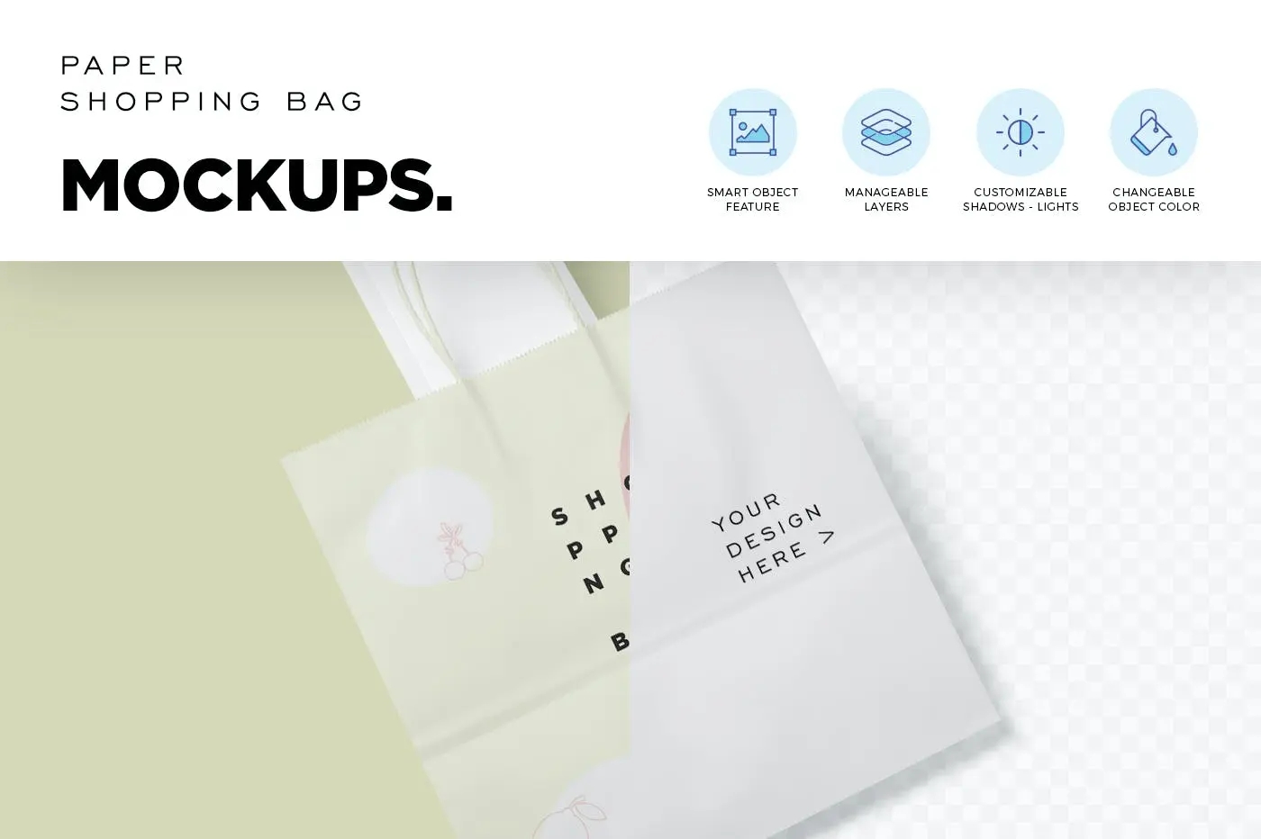 38 6个纸质购物袋外包装设计样机 6-paper-shopping-bag-mockups