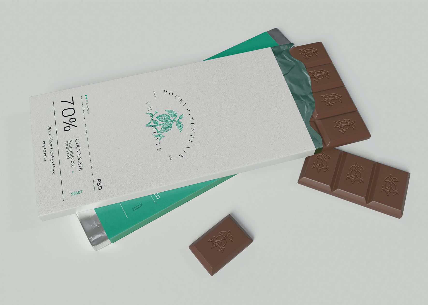 41 巧克力零食包装设计样机模板v2 Wrapped Chocolate Mockup