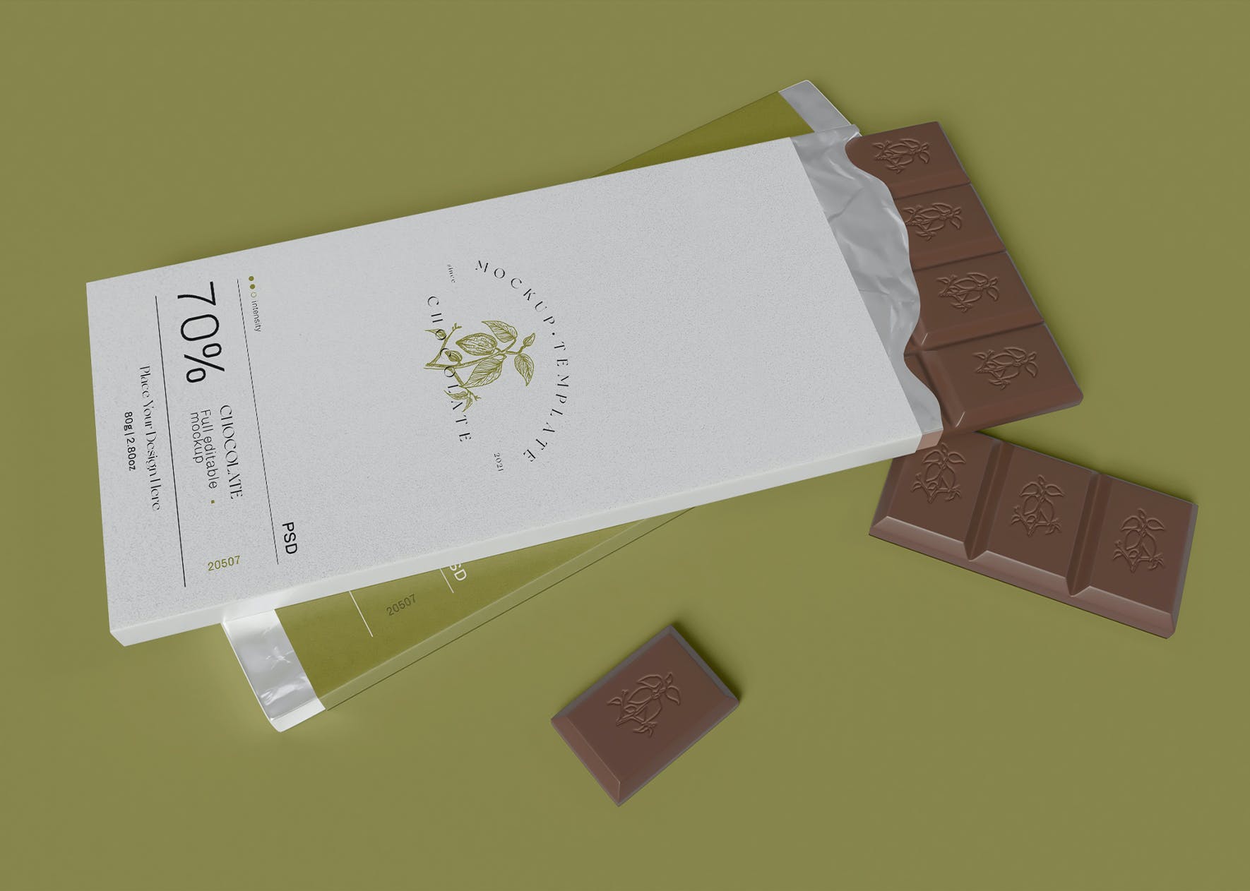 41 巧克力零食包装设计样机模板v2 Wrapped Chocolate Mockup