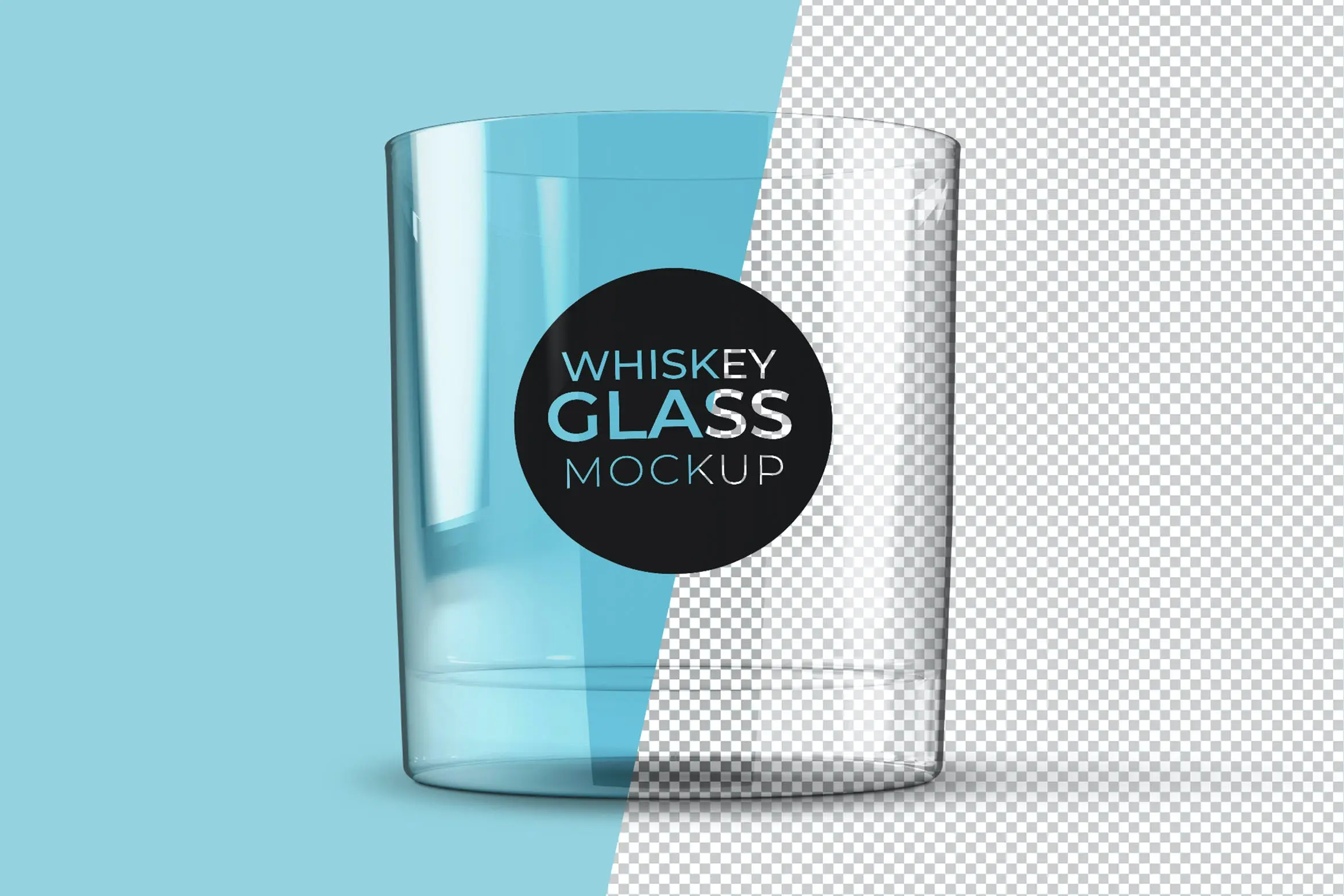 44 威士忌透明玻璃水杯酒杯样机 Whiskey Glass Mockup