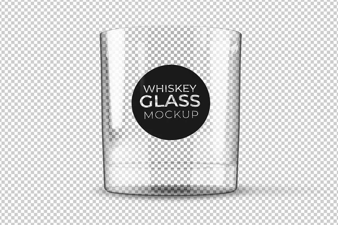 44 威士忌透明玻璃水杯酒杯样机 Whiskey Glass Mockup