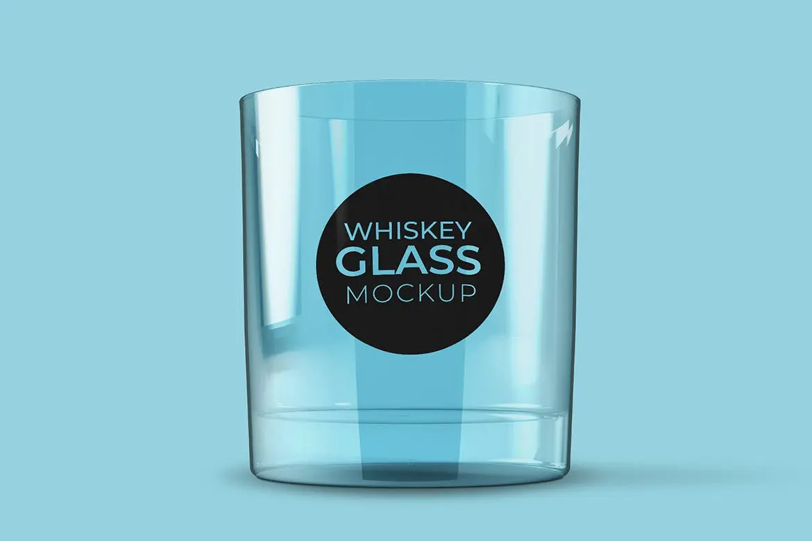 44 威士忌透明玻璃水杯酒杯样机 Whiskey Glass Mockup