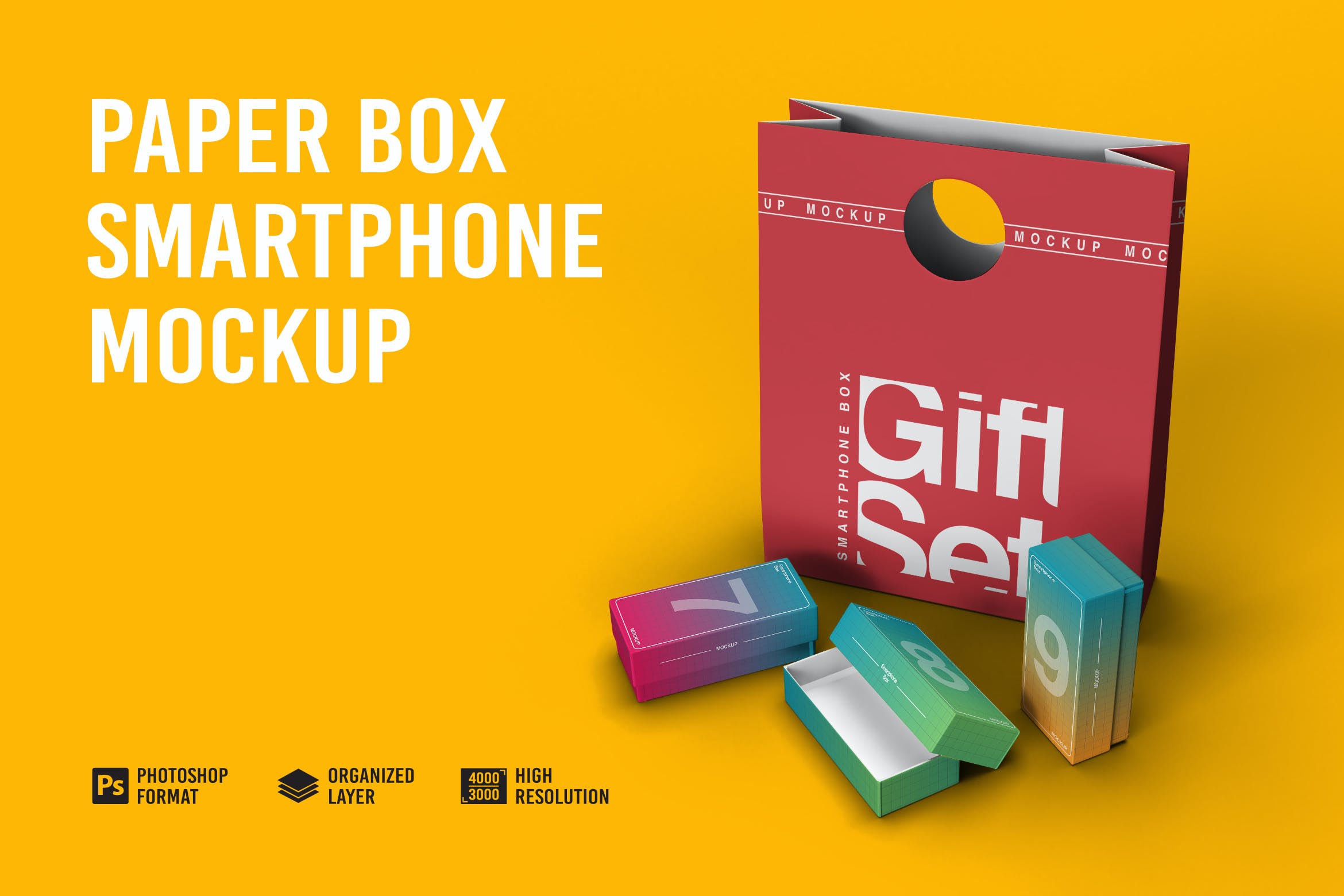 45 手机盒品牌包装设计样机 Paper Box Smartphone Mockup