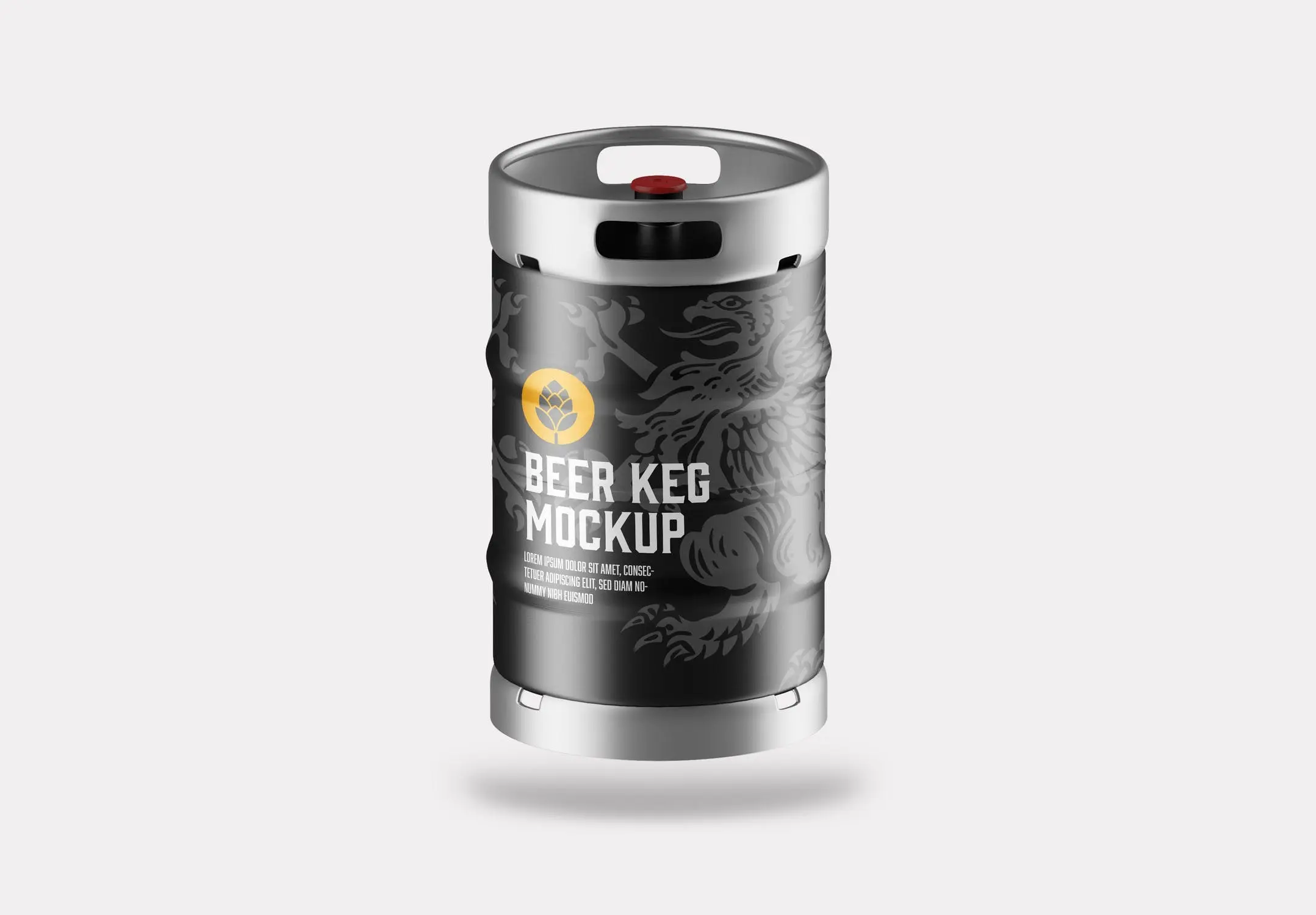 46 金属啤酒桶包装设计样机 Beer Keg Mockup